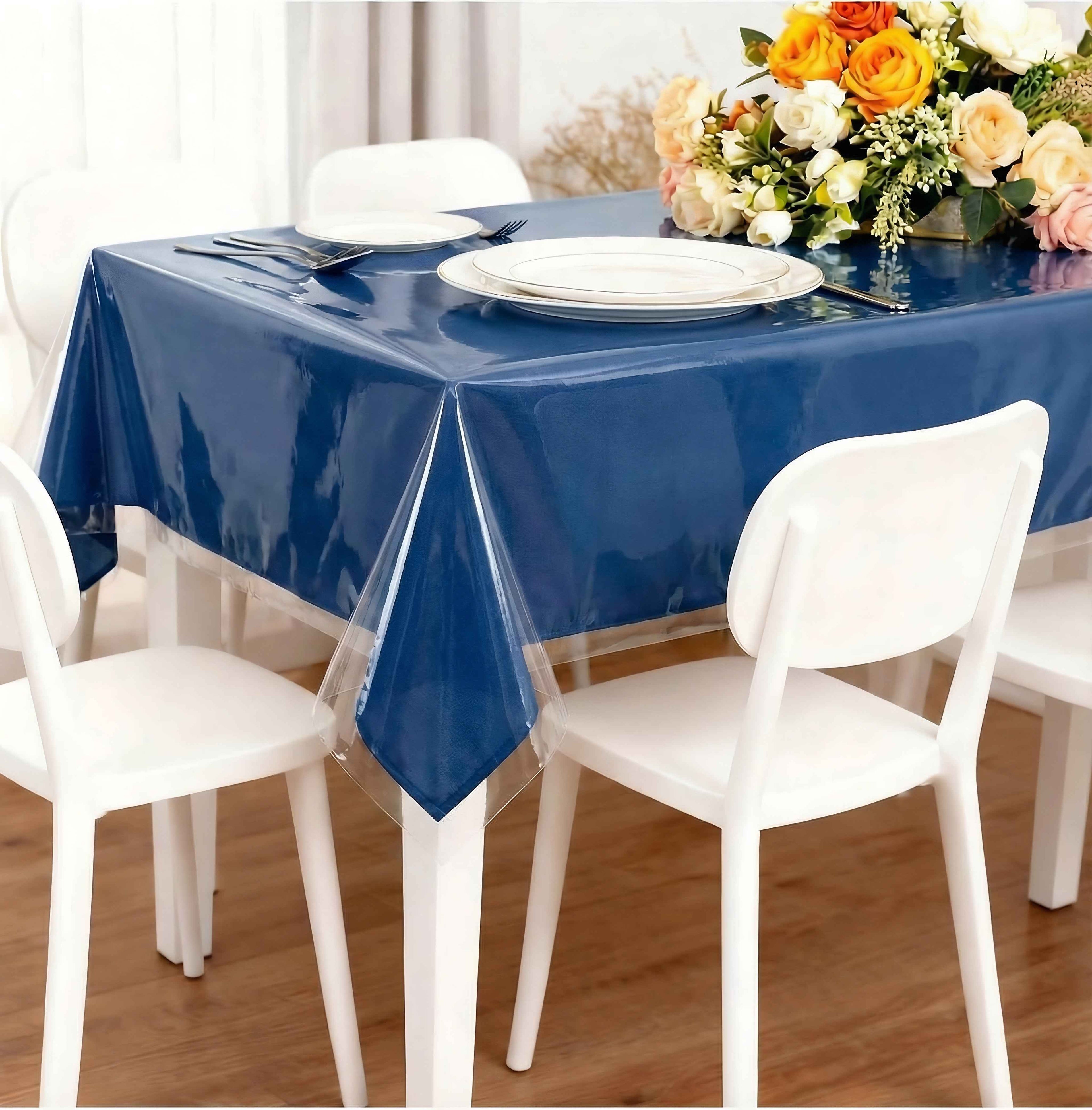 Clear Plastic Tablecloth Protector – 100% Waterproof Vinyl Table Cover